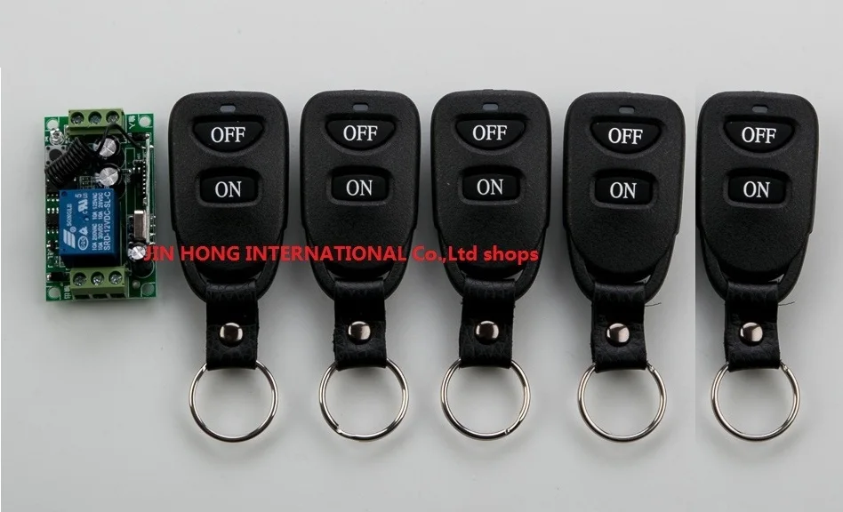

2017 Hot Sales DC12V 1CH 10A 1CH 315/433 MHZ Wireless RF Remote Control Switch teleswitch 5*Transmitter+ 1*Receiver