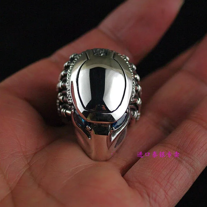 Таиланд Импорт, тяжелое властное 925 пробы Серебряное хищное мужское серебряное кольцо