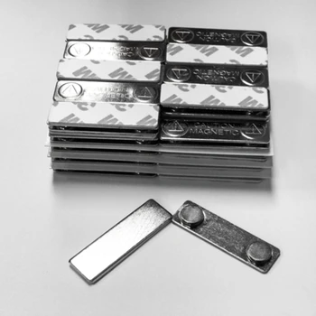 

100pcs Silver Strong Magnetic Name Badge Tag Fastener Backing with 3M Adhesive