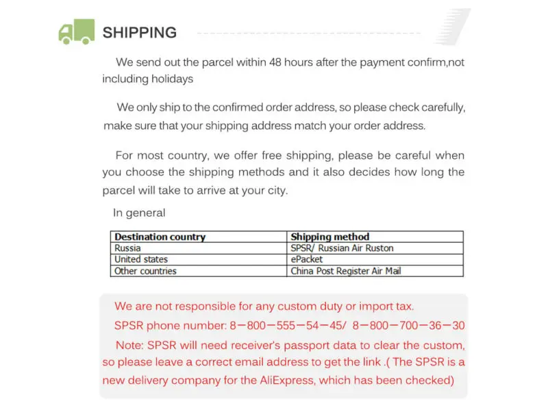 Shipping