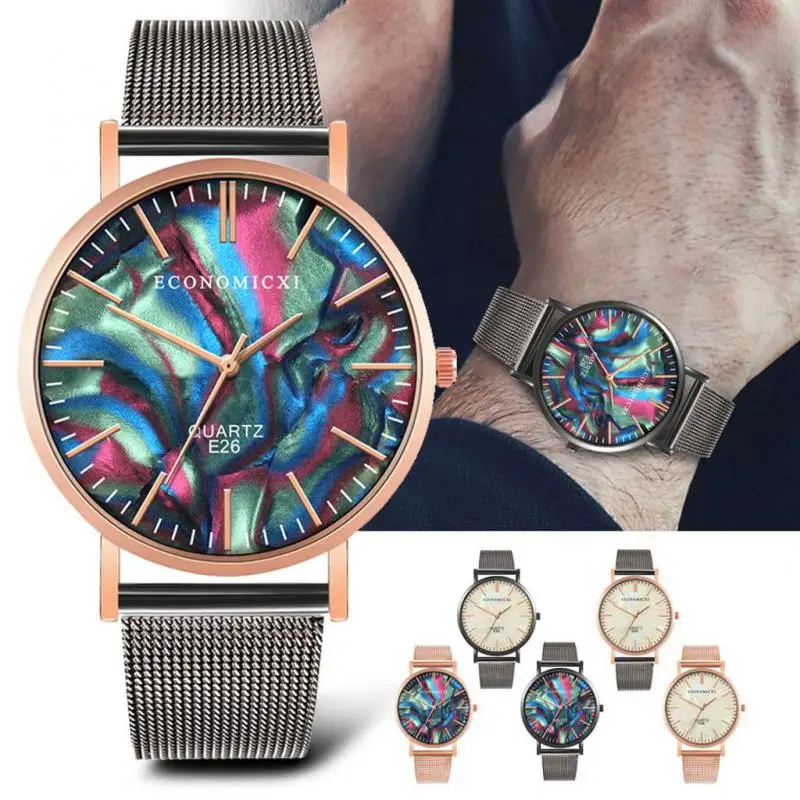

Cool Luxury Quartz Ultrathin Leisure Stainless Steel Dial Band Wrist Watch Men Fashion Simple Ultra-thin Watches Clock