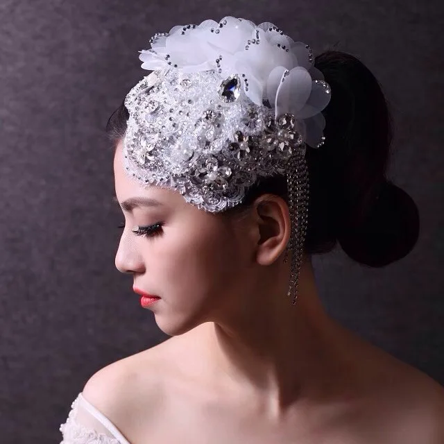 Artesanal de Cristal Cintilante Tiara Coroa de Casamento Da Noiva Flor Headband Nupcial Mulheres prom Coroas  Acessórios Bijoux Cheveux (1)
