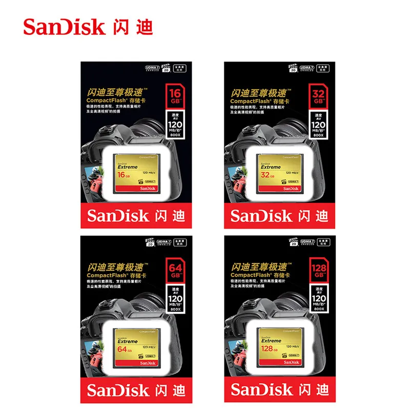SanDisk, очень компактная флеш-карта памяти 32, 64, 128 ГБ, 120MBS, CF карта 128 ГБ, 32 ГБ, 64 ГБ, флеш-карта, карта памяти для камеры