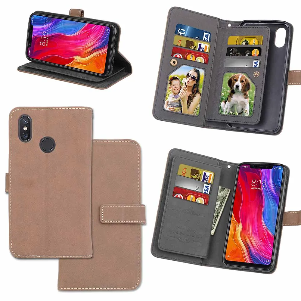 Чехол для Xiaomi Mi 8 чехол-кошелек с кожаным чехлом чехлы обложки для Xiaomi Mi 8 SE чехол для телефона 9 Слот для карт