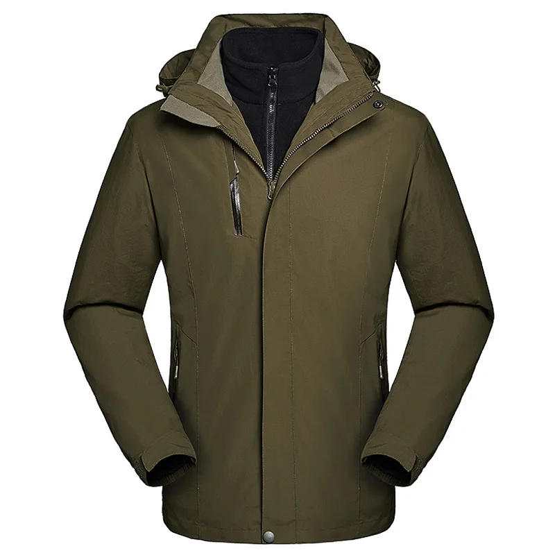Мужская водонепроницаемая лыжная куртка, зимний ветрозащитный лыжный костюм, теплая лыжная одежда, флисовая куртка для горного туризма, одежда - Цвет: Army green