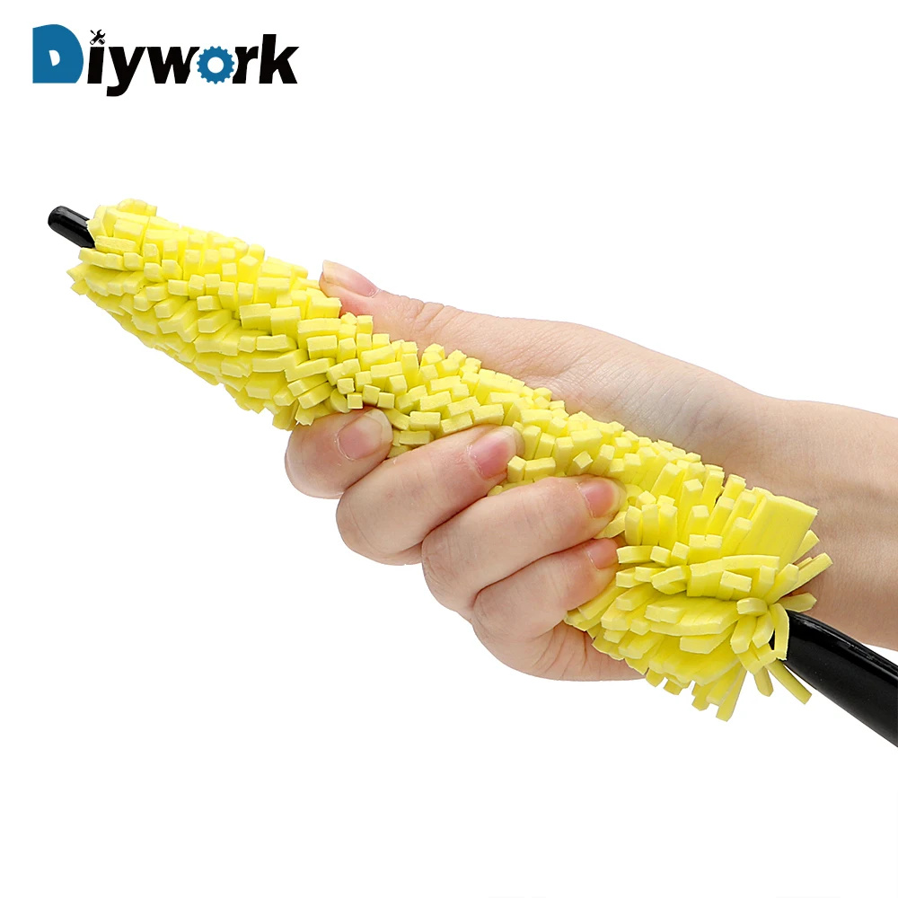 

DIYWORK Car Wheel Brush Car Wash Sponges Auto Scrub Brush Plastic Handle Wheel Rims Tire Washing Brush Vehicle Cleaning Brush