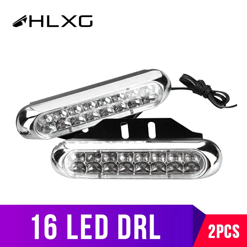 

New car styling Auto DRL 16 LED Daytime Driving Running Light Car Fog Lamps Waterproof White DC 12V white diode lamps for cars