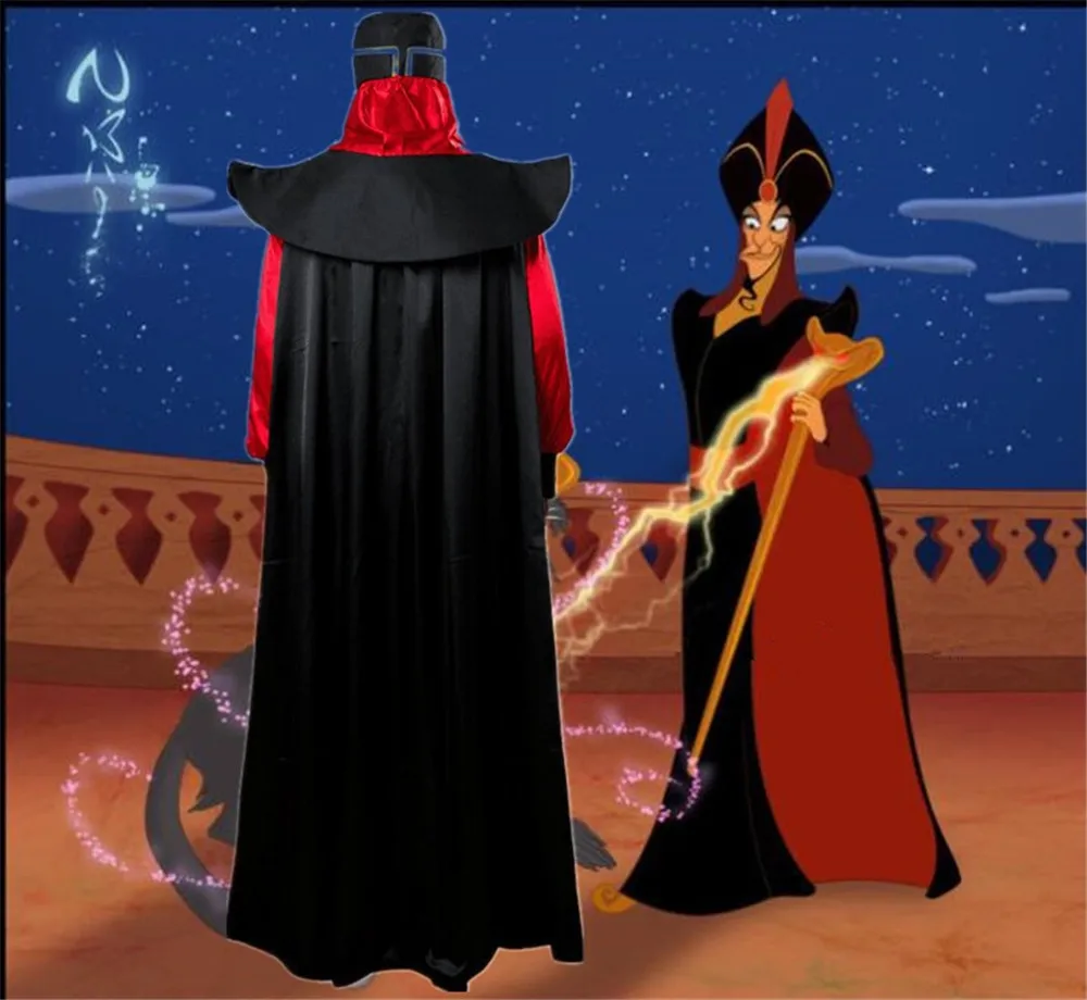 Косплей Хэллоуин Аладдин и волшебная лампа мужские Джафар костюмы ролевые игры волшебник Джафар халат костюмы