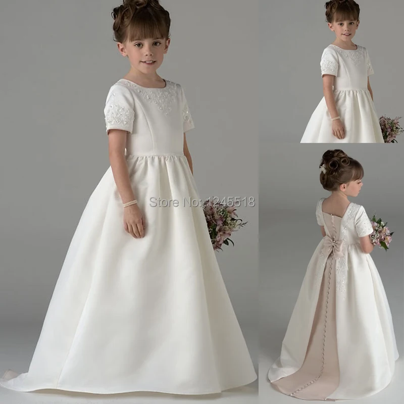 short sleeve flower girl dress