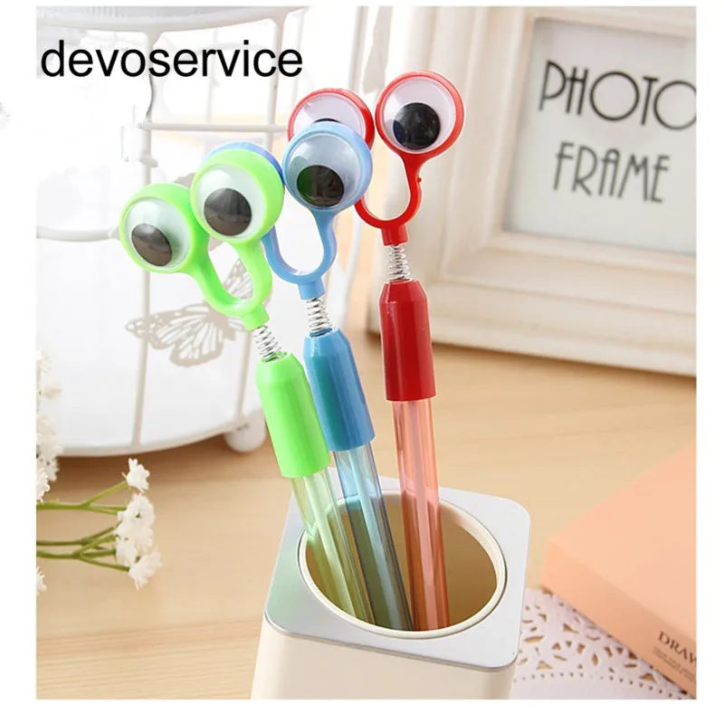 

1 Piece Creative Stationery Big Eyes Plastic Ballpoint Pen Kawaii Pupil Toy Pen School Office Supplies Advertising Gifts