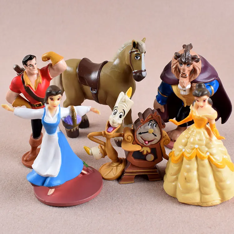 Disney Princess Toy 6pcs/Lot Beauty And The Beast Belle Princess Pvc