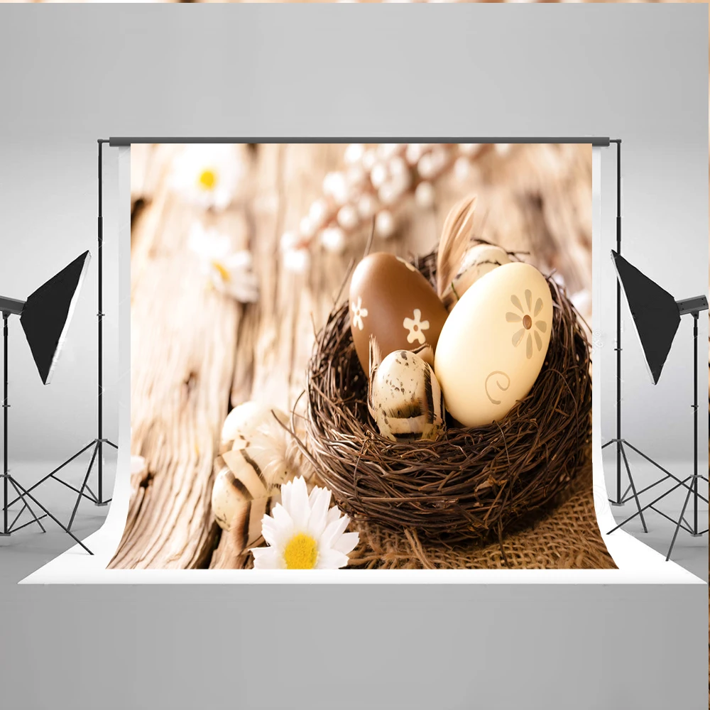 

kate 220x150cm (7x5ft) easter photography backdrops Daisy feather nest backgrounds Easter backgrounds for photo studio wood ZJ