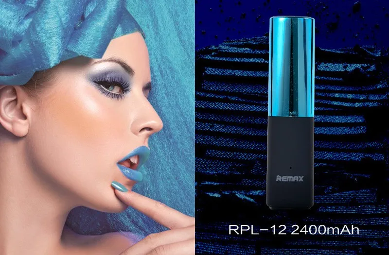 REMAX Lipstick power Bank 2400 мАч портативное зарядное устройство Внешний аккумулятор зарядное устройство для iphone 5s 6 7s samsung с бесплатным кабелем