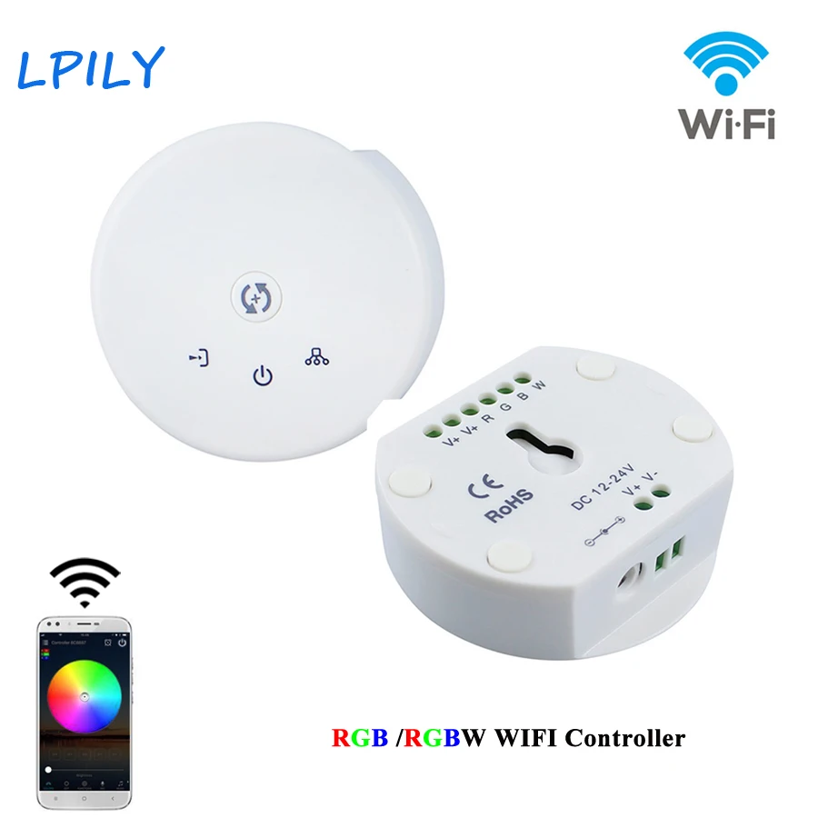 

DC 12-24V Wifi RGB RGBW led controller 16 Million colors smartphone control magic home mini wifi led rgbww controller for Strip