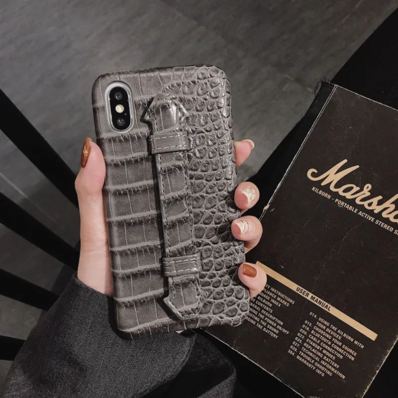 Крокодиловый узор с кронштейном для задней крышки телефона iPhone 11 XS Max XR X
