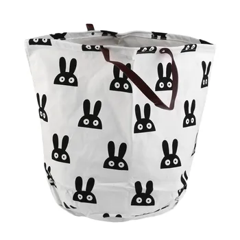 

Clothes storage Box Cotton Canvas Storage case for Toys Laundry Basket Storage Bag With Leather Handbag Clothing storage Box