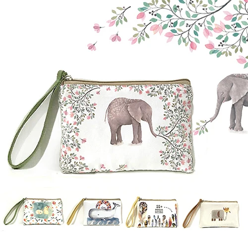 Женские мини-сумки с милым Рисунком Слона, лося, Кита, кота, портмоне, сумка для телефона, денег, сумочка, женский маленький кошелек, Карманный Кошелек для путешествий