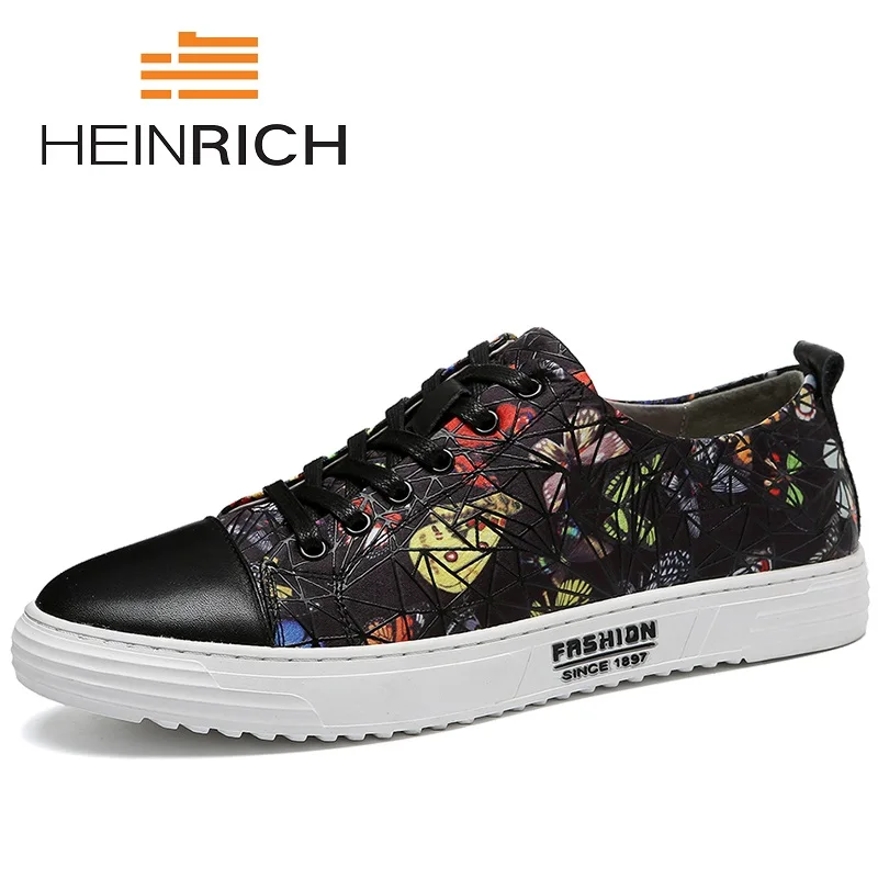 

HEINRICH 2018 Brand Designer Shoes Men Lace-Up Fashion Casual Shoes Male Sneakers Flats Breathable Shoes Zapato Hombre