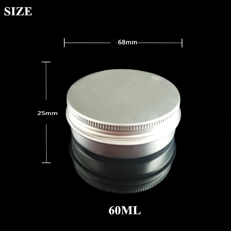 60 ml فارغة إعادة الملء الألومنيوم الجرار 60g الفضة معدن القصدير التجميل حاويات الحرف التعبئة والتغليف صغيرة الألومنيوم مربع 100 قطعة/الوحدة