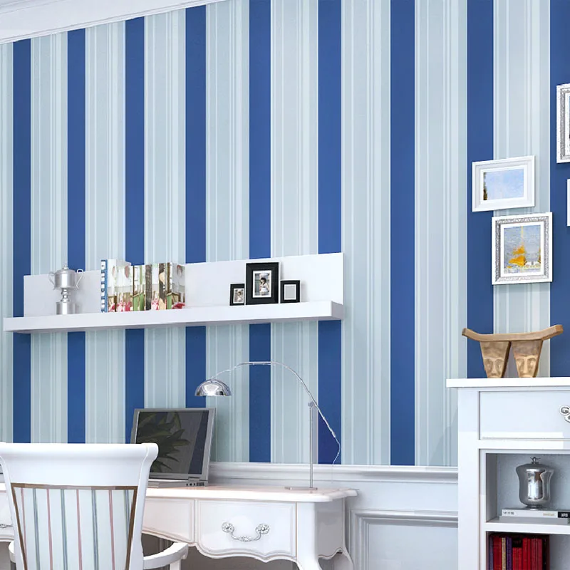 Buy Mediterranean Living Rooms Blue Striped Wallpapers