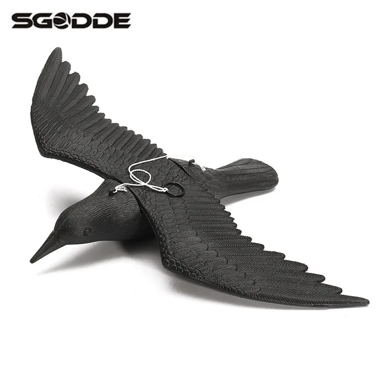 

SGODDE Fake Flying Falcon Crow Hallowmas Decorations Hunting Shooting Decoys Deterrent Repeller Garden Lawn Lure Tackle Scarer
