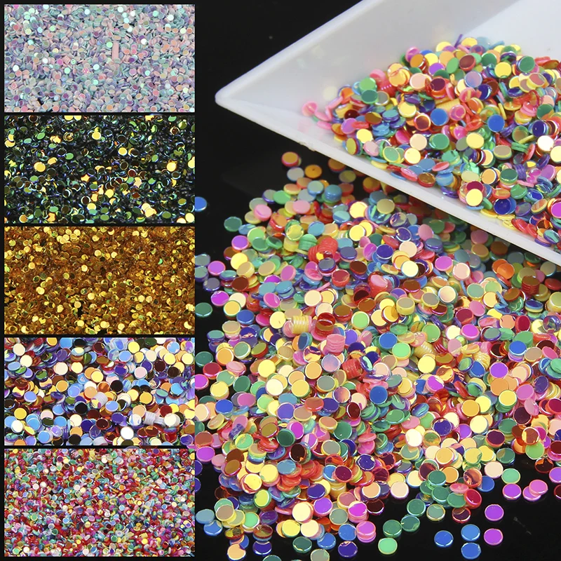 

10g/piece Colorful Round UV Gel Acrylic Nail Glitter Powder 3D Nail Art Tip Decorations Cell Phone DIY Accessories Supply WY12