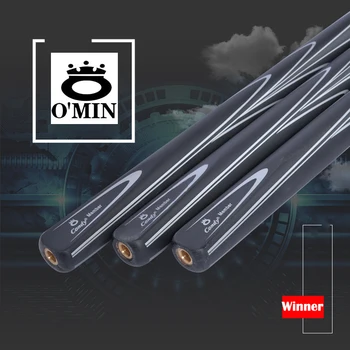 

O'Min Customized 3/4 Split Snooker Cue 10mm 11.5mm Tip Professional Ash wood Shaft Brass Quick Joint with Extension with Case