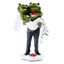 Resin Frog Couples Figurine Creative Wedding Gift Wedding Cake Toppers Wedding Party Decoration Accessories Birthday Cake Topper