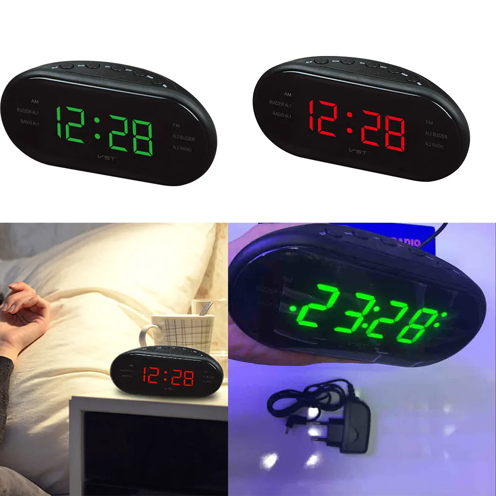 AM/FM светодиодный часы Электронный Настольный Будильник цифровой Настольный радио подарок товары для дома и офиса EU/US Plug