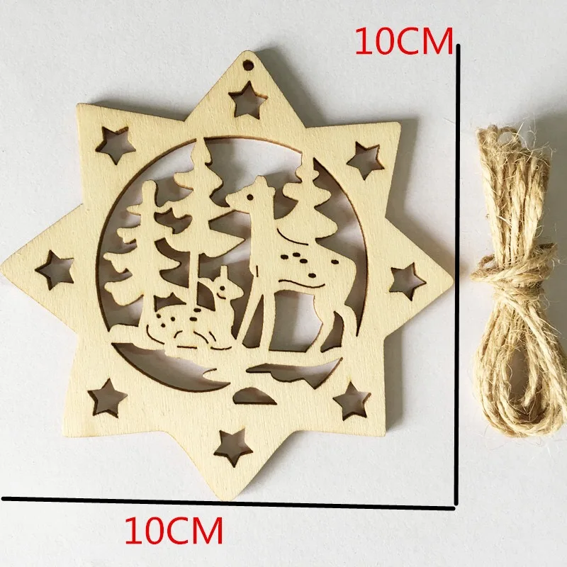 

Wholesale Decor Festival gift Wooden Christmas Tree Hanging Ornaments