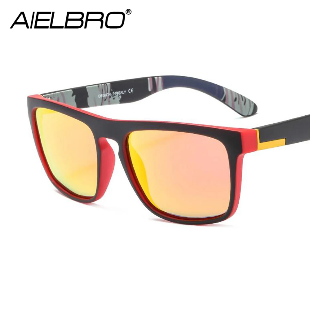 Square Driving Cycling Sunglasses Men Polarized Discoloration Sun Glasses Outdoors Sports Accessories Goggle UV400 Gafas De Sol