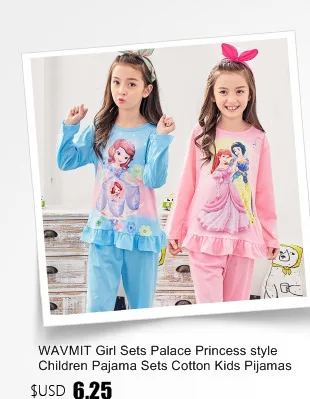 Новинка; WAVMIT; одежда для детей; летние платья; пижамы для маленьких девочек; хлопковая ночная рубашка принцессы; Детская домашняя одежда; одежда для сна для девочек