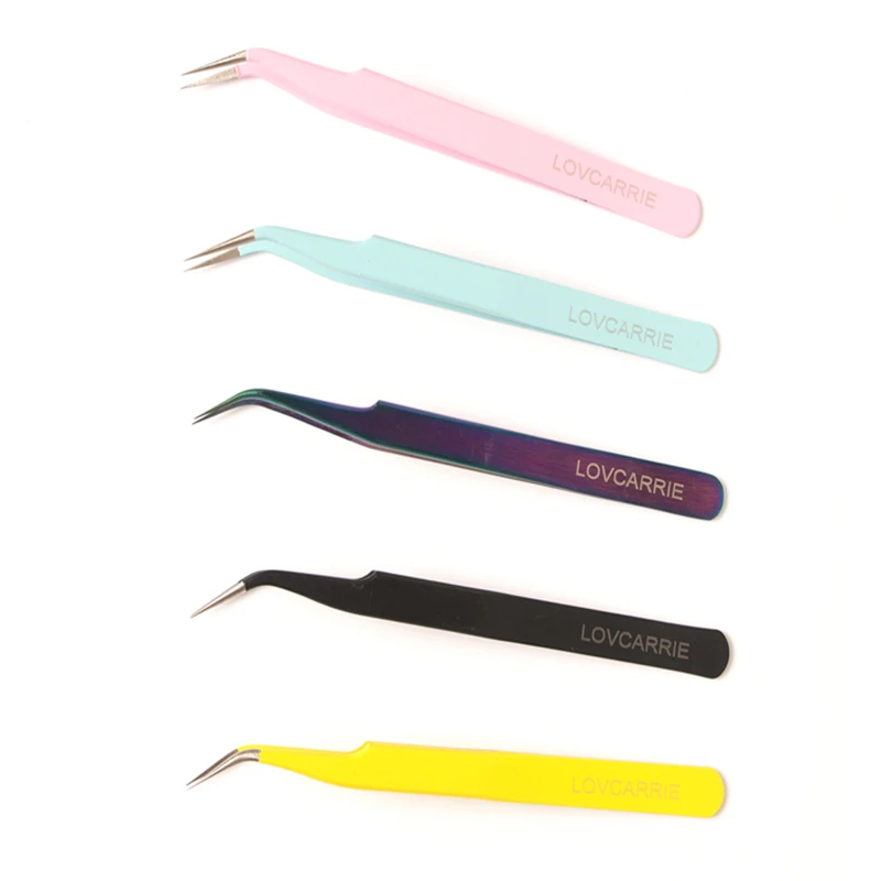 

Holo Pink Stainless Steel Nail Tweezers for Manicure Nail Rhinestones Decorations Nail Tools Pickers Nippers Eyelash Tweezers