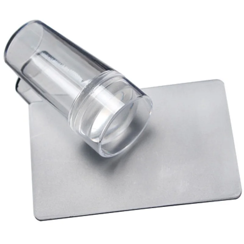 Набор пластин для штамповки ногтей с прозрачным желе штамп скребок Маникюр Шаблон изображения инструмент