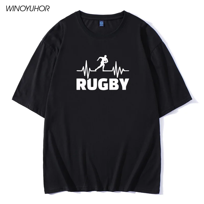 نبضات من Rugbying تي شيرت الرجال الصيف أزياء نصف كم T قميص القطن مضحك المطبوعة قمم الرياضية المحملة قميص Camisetas نبضات من Rugbying تي شيرت الرجال الصيف أزياء نصف كم T قميص القطن مضحك المطبوعة قمم الرياضية المحملة قميص Camisetas