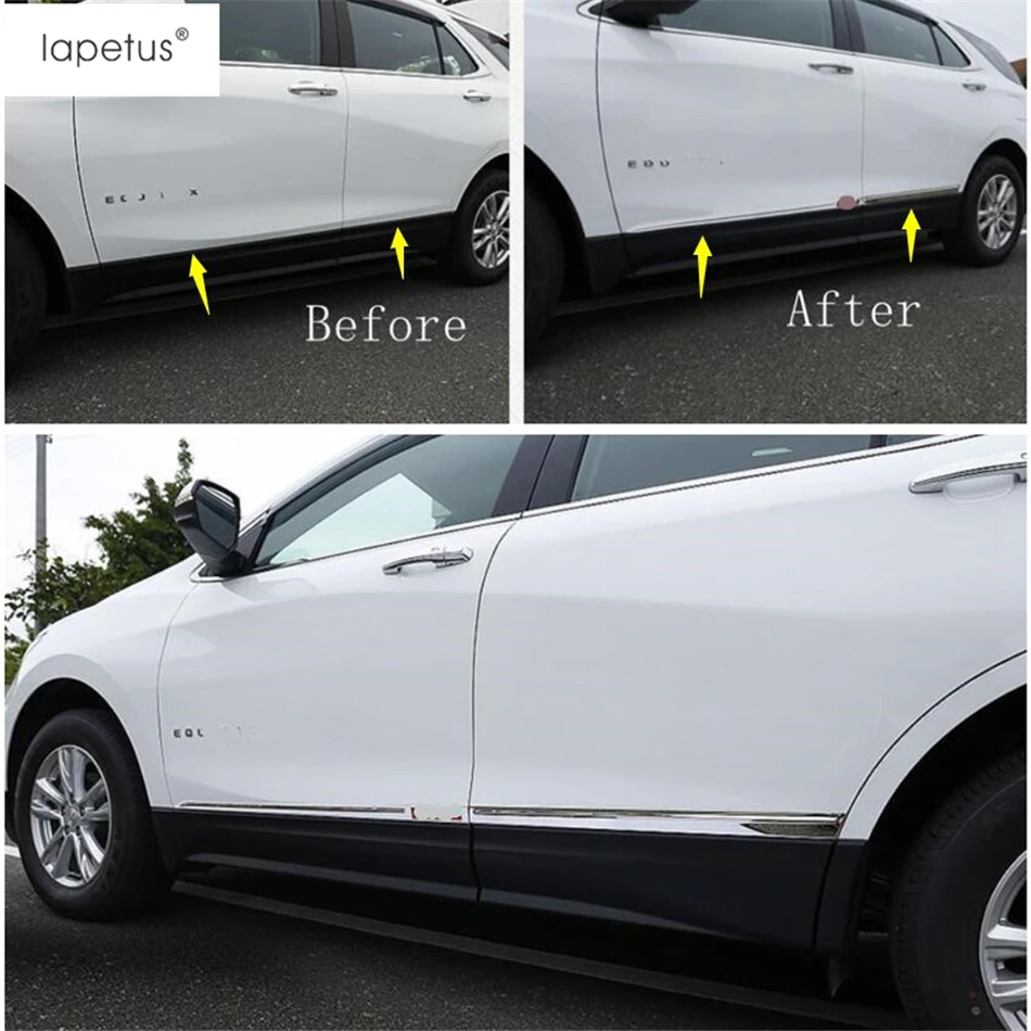 Lapetus аксессуары для Chevrolet Equinox наружная дверь литья украшения тела полосы стример рельефная Накладка для отделки