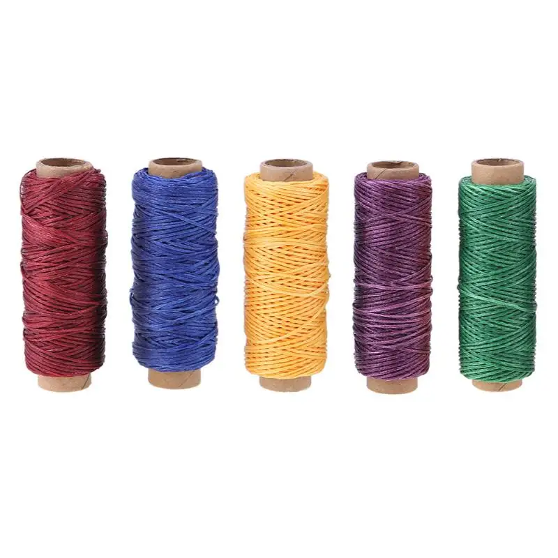 

50m/Roll 150D Flat Sew Wax Line Handmade DIY Leather Sewing Fiber Thread Shoes Bag Waxed Thread Cord Knitted Accessories