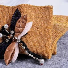 Gtglad блестящие носки с украшением «стрекоза» женские модные короткие носки блестящие Harajuku мягкие женские забавные носки серебряные лук носки ручной работы