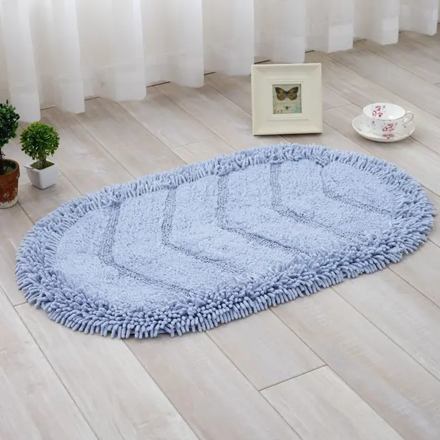 DOSOMA Cotton Oval Floor Mat Memory Cotton Bedroom Carpet Modern