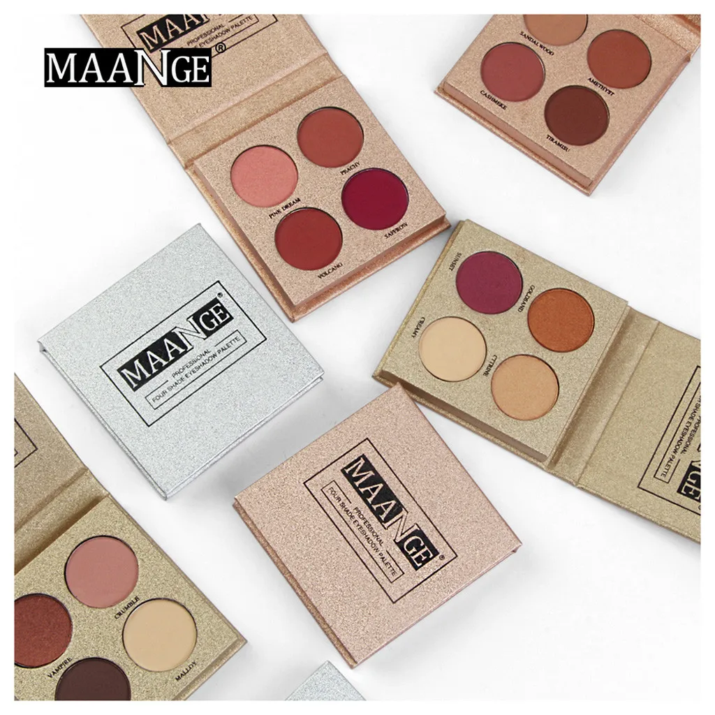 

MAANGE 4 Color Waterproof Eye Shadow Plate Powder Matt Eyeshadow pallete Cosmetic Makeup pallete maquillage yeux sombras de ojos