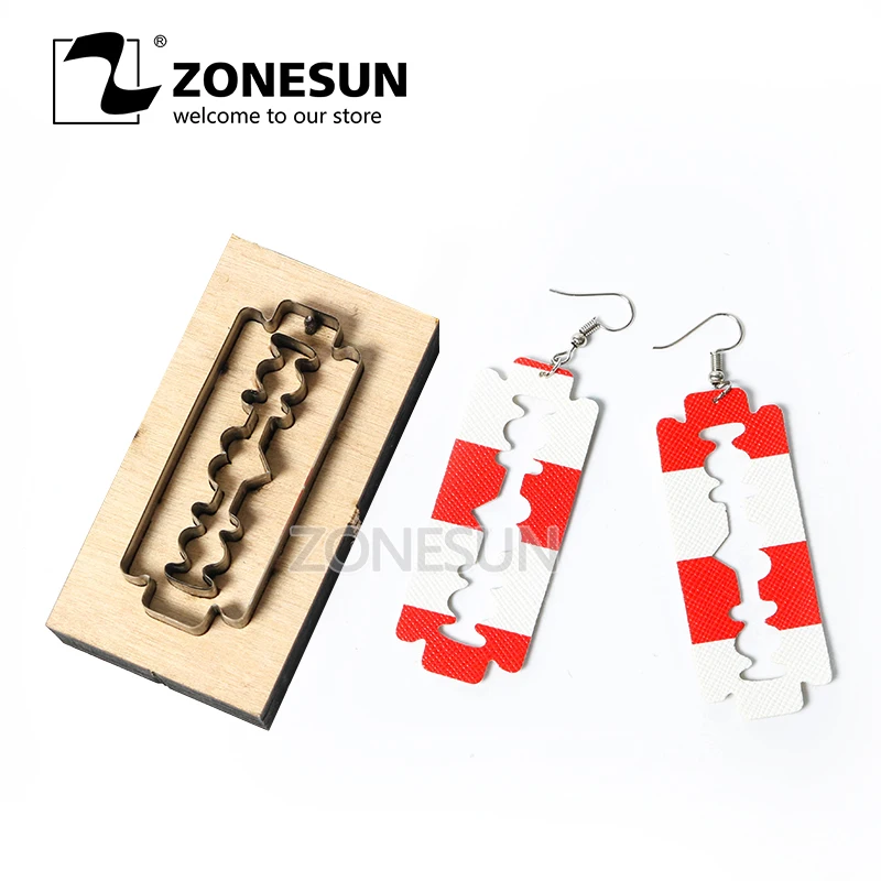 

ZONESUN Custom Blade Shape Leather Earring Paper Cutting Die Tool Cutter Template Stemcil DIY Punching Clicker Steel Rule Die