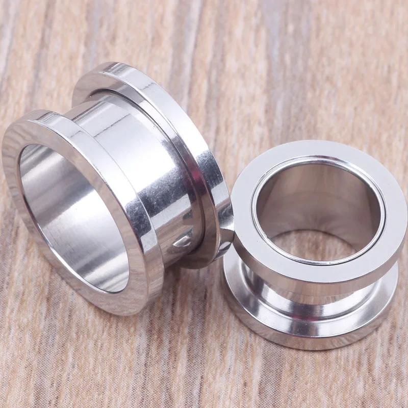 Mix 8 Size 100 pcs Stainless Steel Body Jewelry Screw Flesh Tunnel Ear Plug Ear Cuff Tunnel