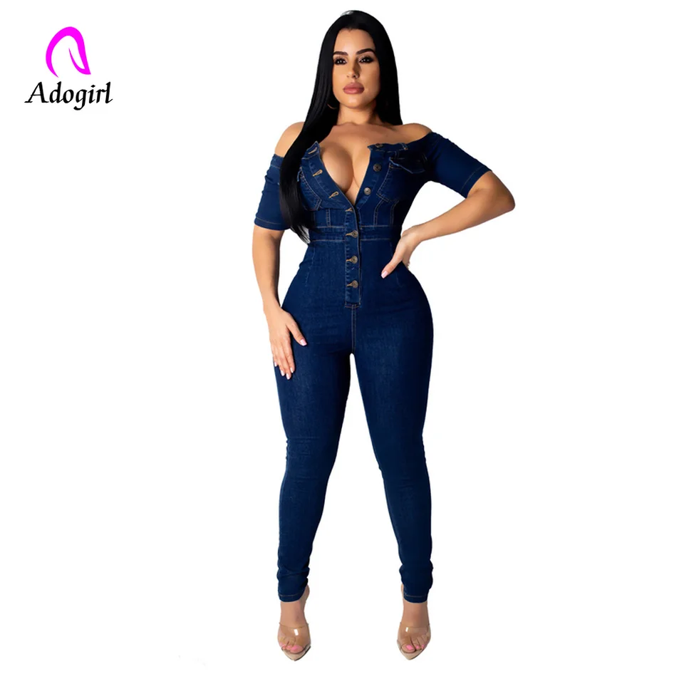 patchwork denim jumpsuit