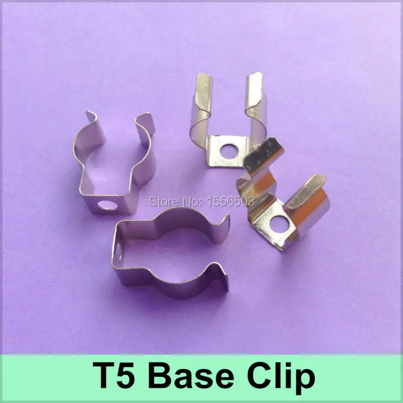 

100X Tube Lamp T5 Clip For Fluorescent lamp T5 Base Holder Metal Clips Wedge Bracket Connector Bases