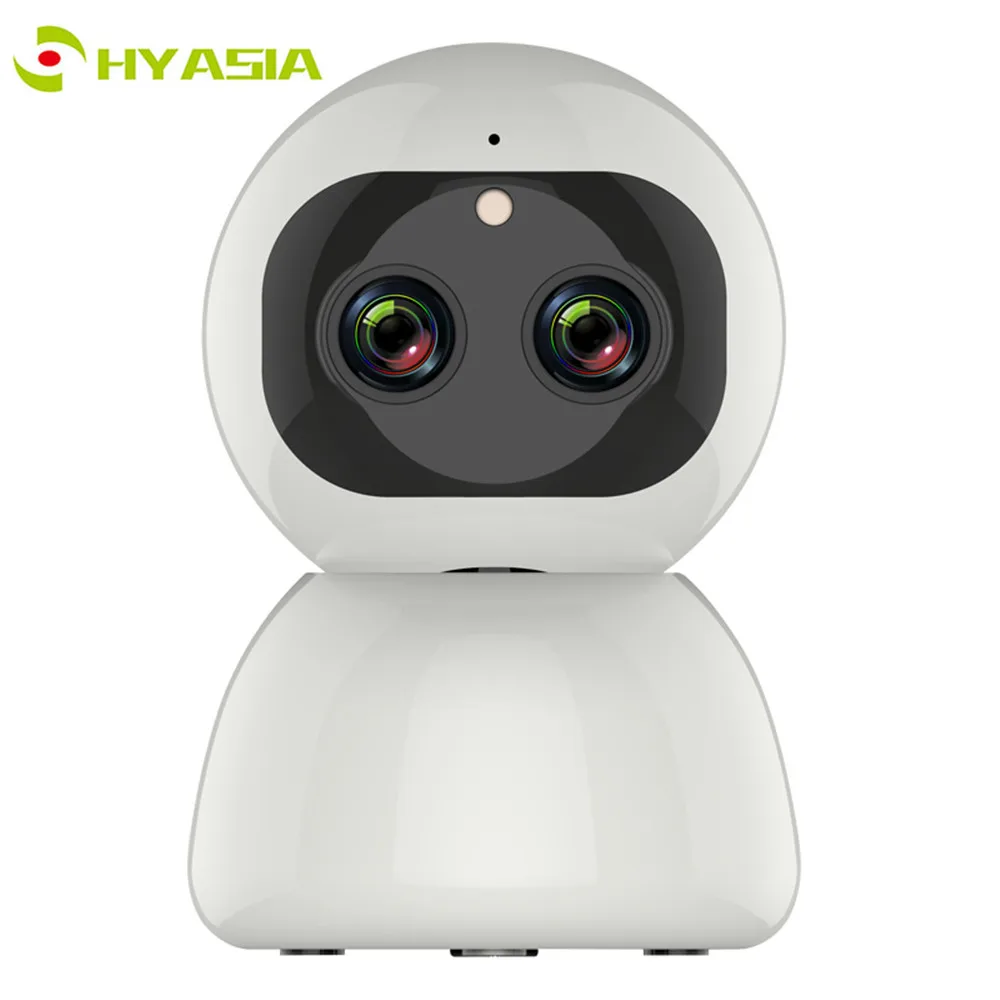 Ip-камера HYASIA wifi с двойным объективом 2MP с автоматическим отслеживанием зума 1080 P HD домашняя камера для домашних животных видеонаблюдения облачная ИК-радионяня
