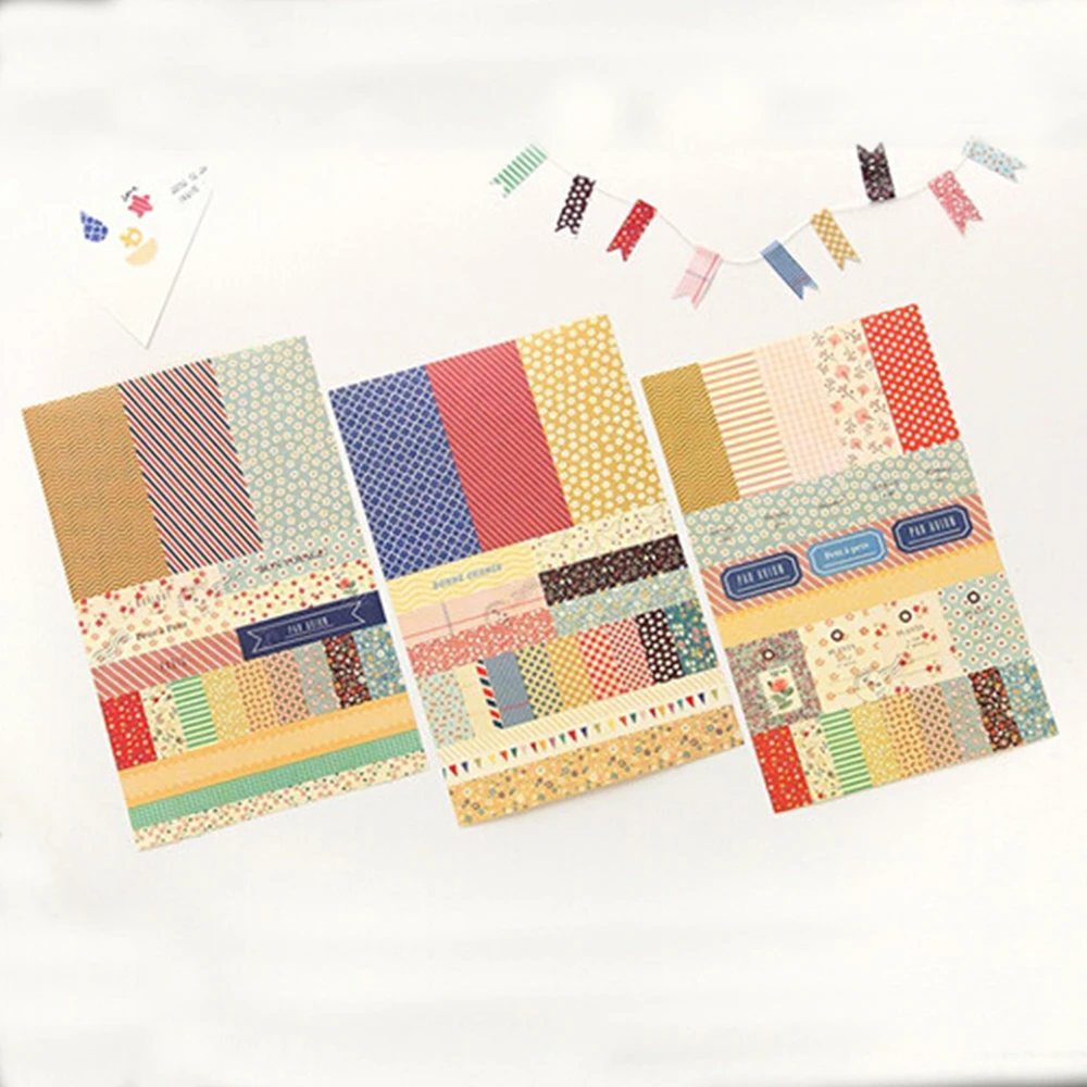 

6 pcs Romantic Stamp Geometric shapes Basic stickers Flower Waist Paper Diary Plannres Bullet Journal Decoration DIY Stationery