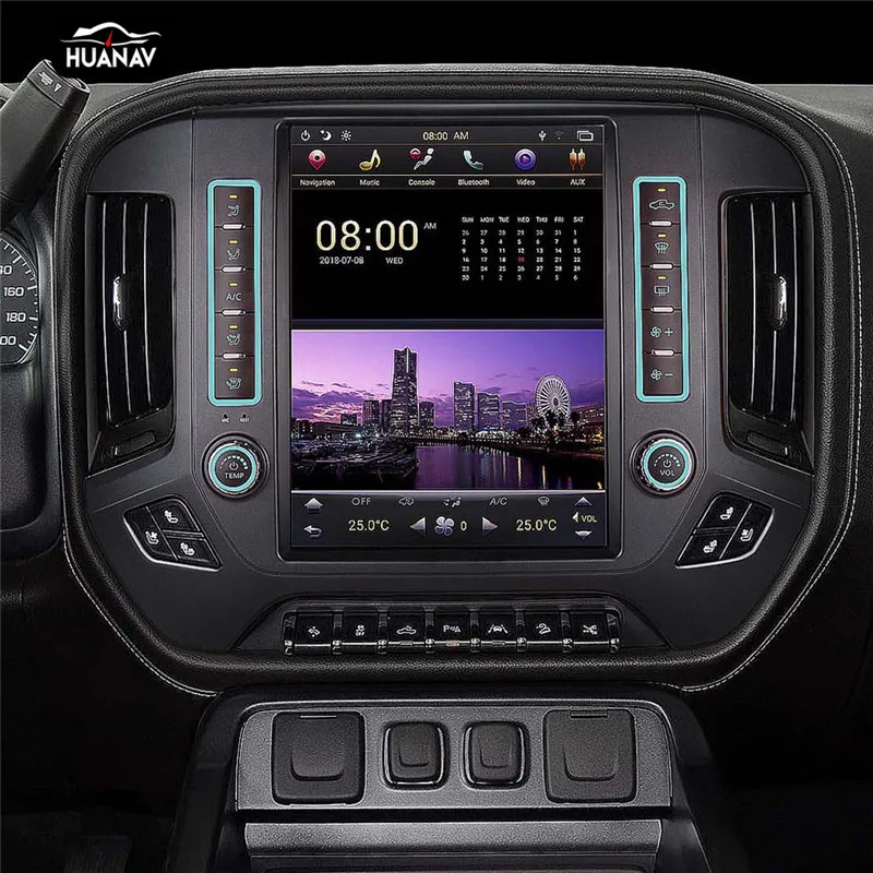 Android 8,1 Tesla стиль автомобильный dvd-плеер gps навигация для Chevrolet Silverado для GMC Sierra+ радио плеер стерео Мультимедиа - Цвет: 7-inch  Black 64GB