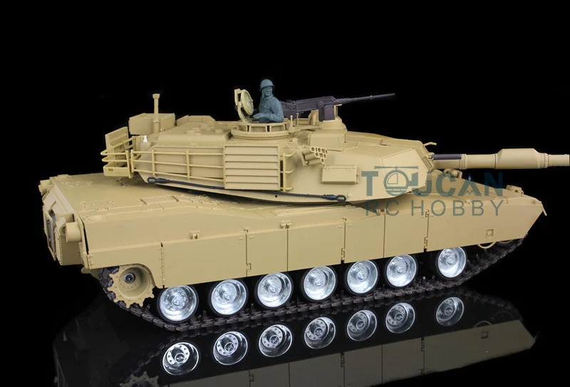 HengLong 1/16 масштаб M1A2 Abrams RTR rc Танк металлические гусеницы колеса 360 градусов вращения башни 3918 TH00148