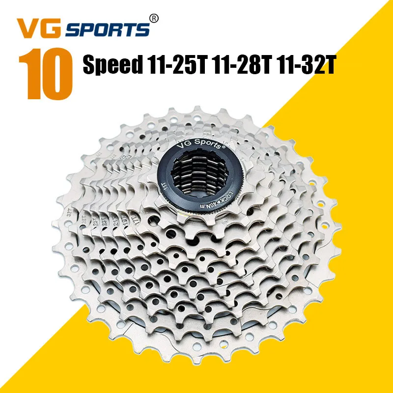 VG Sport 10 speed 25 T 28 T 32 T кассета вращающаяся горная велосипедная обгонная муфта шоссейный велосипед ультра-легкая Звездочка Freewheel Полная серия