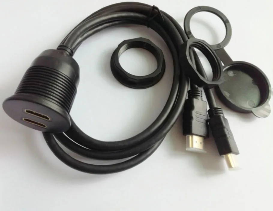 2 порта Двойной HDMI удлинитель AUX смывное крепление для автомобиля Удлинительный